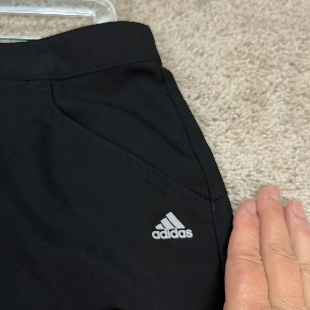 Adidas Shorts Mens 32 10 Black Flat Front Performance Activewear Golf 3 Stripes - Picture 3 of 9